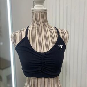 Gymshark Ruched Sports Bra - Black Size Medium